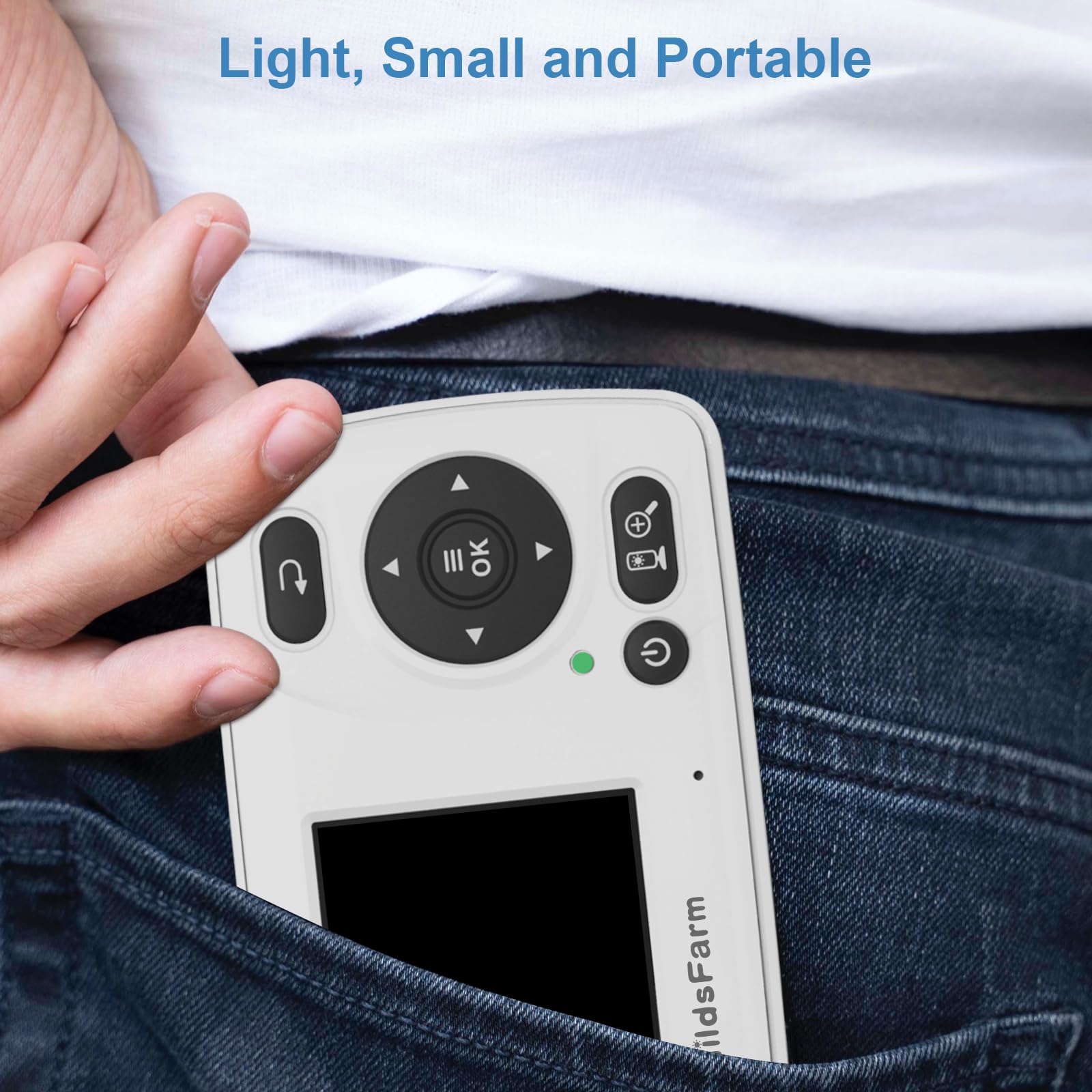 ChildsFarm monitor portable design suitable for room-to-room monitoring.