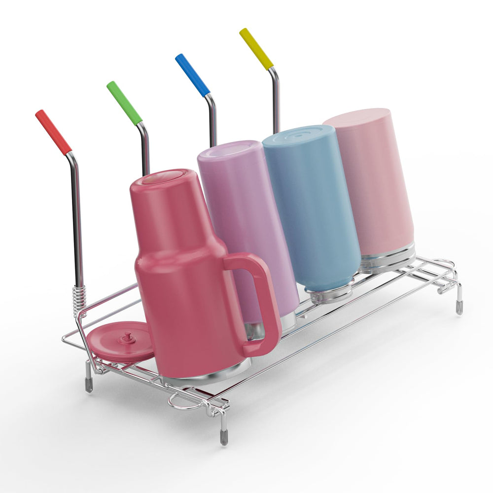 Chilinii bottle drying rack in stainless steel for rust resistance and fast air drying.