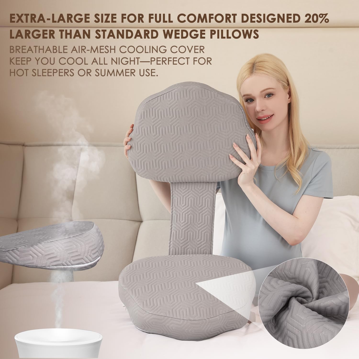 Chilling Home multi-use design suits pregnant and non-pregnant users for office or travel.