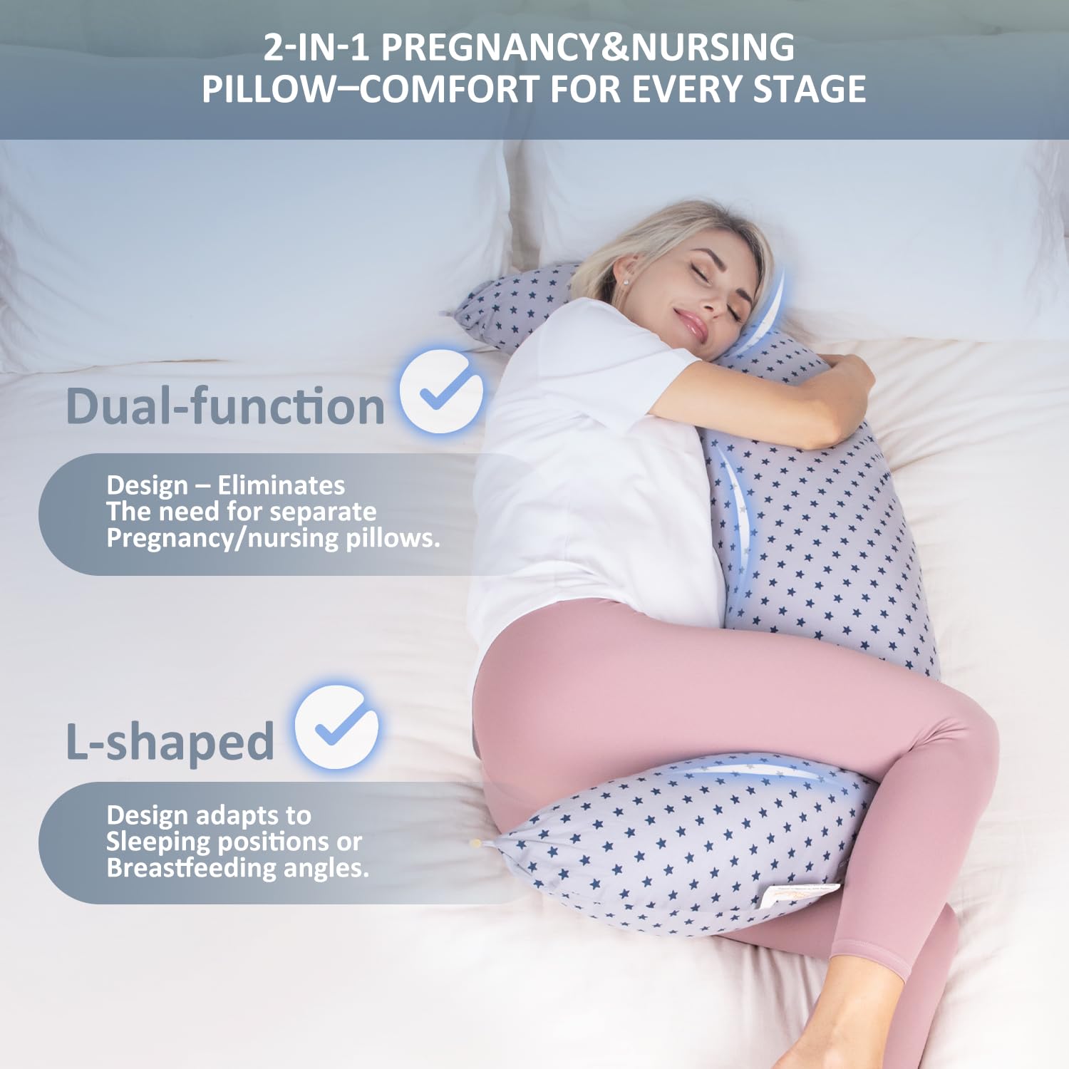 Chilling Home Nursing Pillow shows ergonomic feeding height for bottle or breast.