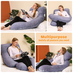 Chilling Home 58-inch pregnancy pillow stretched for full-body alignment