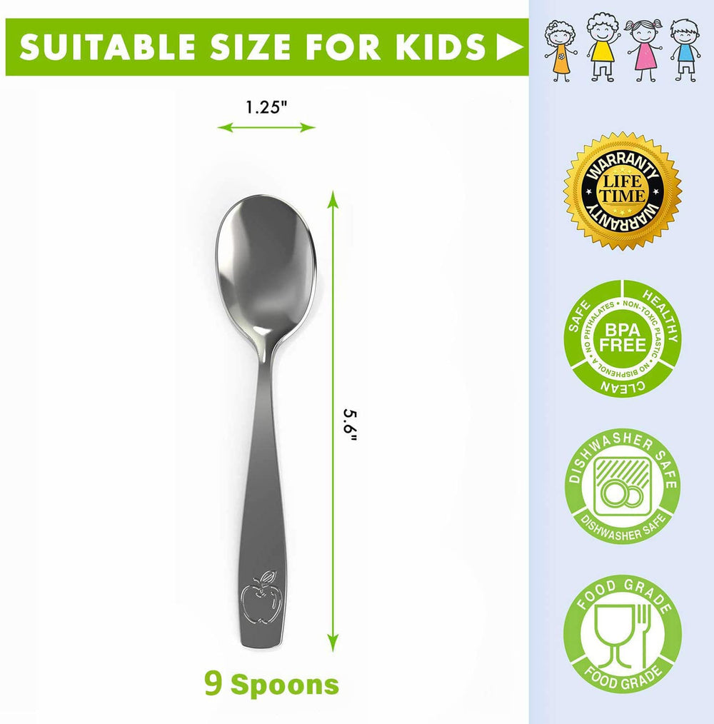 CHILLOUT LIFE stainless steel kid spoons with smooth edges for safe handling