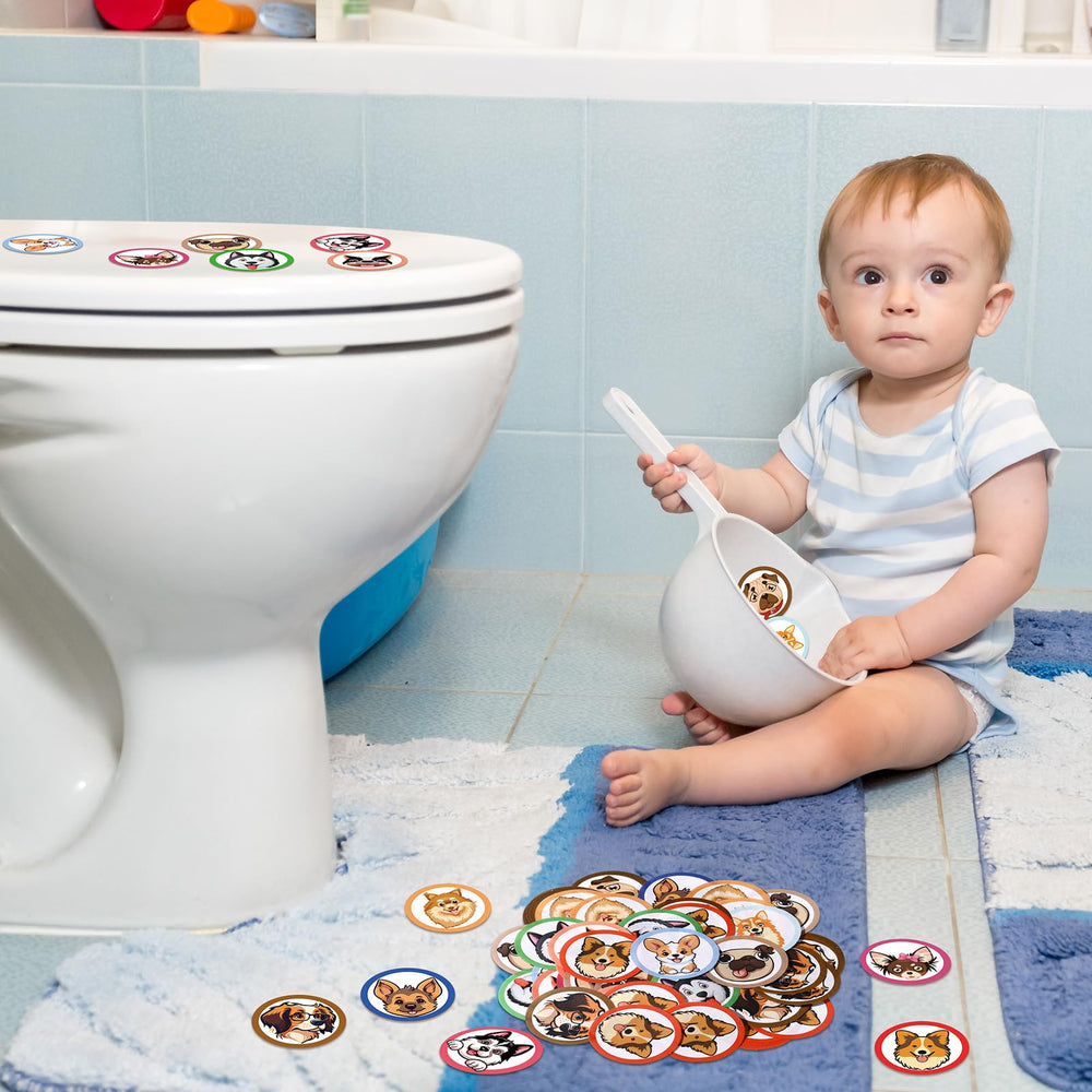 Chinco dog-pattern potty target fits standard toilets for simple training.