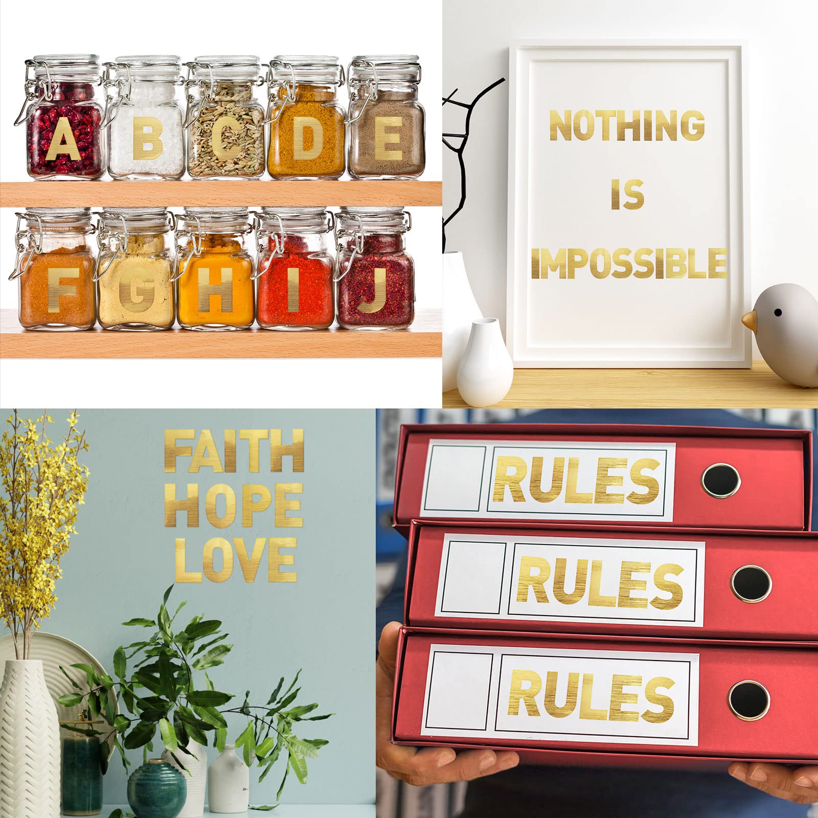 Chinco DIY crafts with letters for scrapbooks, cards, and decor.
