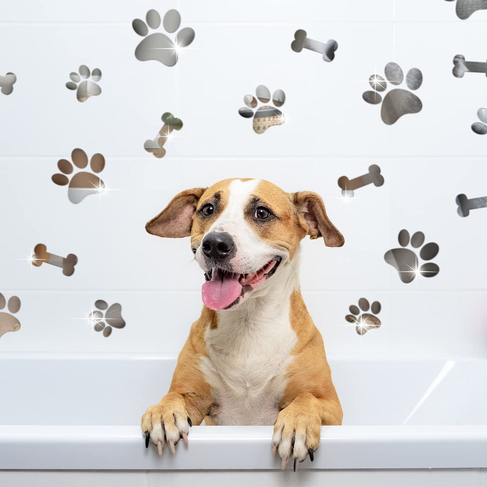 Chinco dog bone sticker 7x3.5 cm adds silver shimmer to furniture corners.