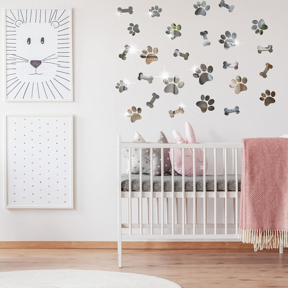 Chinco bone wall sticker silver finish fits doors, windows, and cabinets.