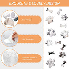 Chinco dog paw print 2.75-inch decals create layered shelf or wall accents.