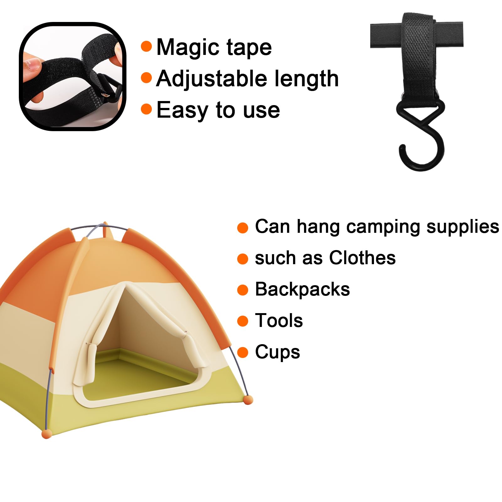 Chngna easy installation hook strap enables quick setup on poles or tents.