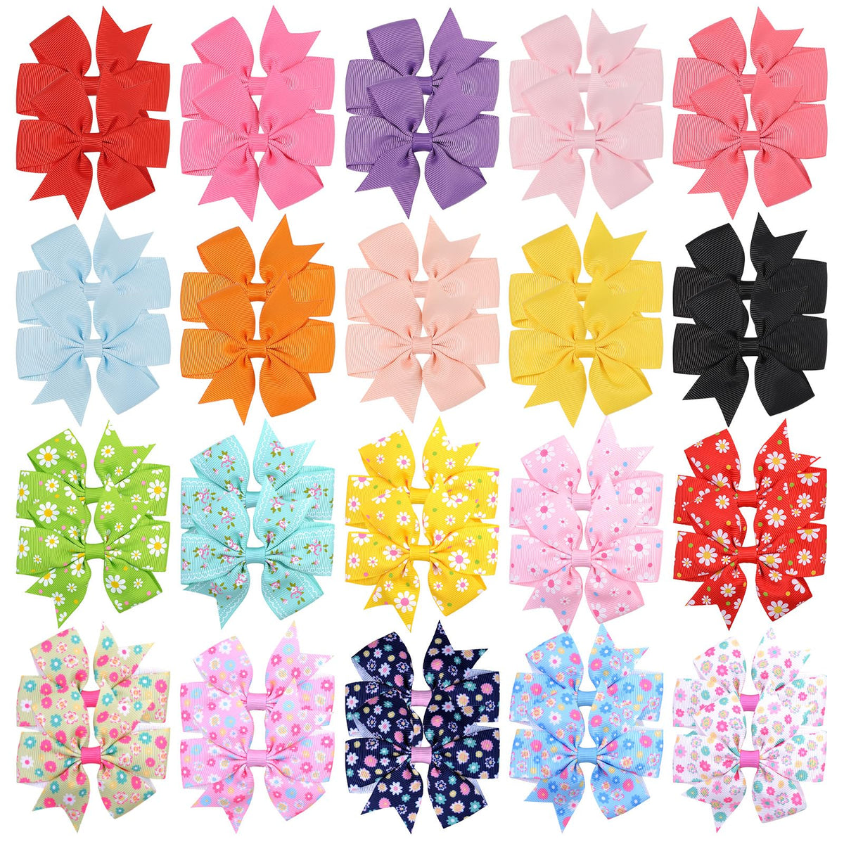 Choicbaby 40-piece grosgrain bow pack for versatile styling