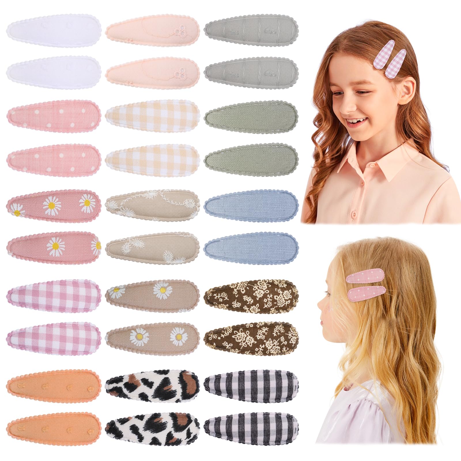 Choicbaby floral print hair clip 2.2 inch with gentle grip for everyday styling
