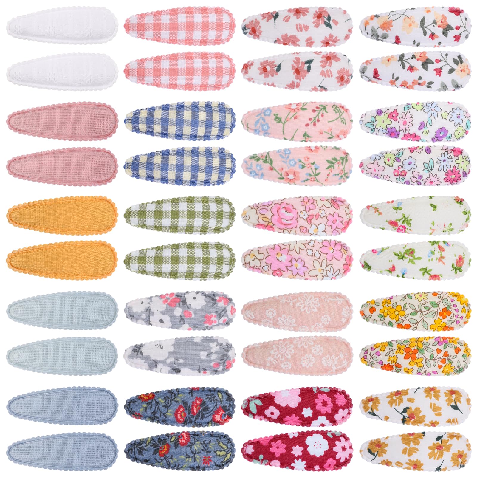 Choicbaby floral print snap clip 2.2in keeps hair secure with soft-wrapped edge.