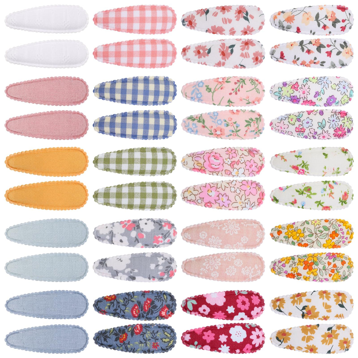 Choicbaby floral print snap clip 2.2in keeps hair secure with soft-wrapped edge.