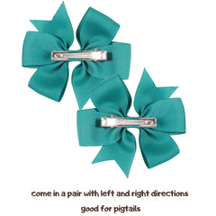 Choicbaby pinwheel bow clip 3in sky blue for easy ponytails and outfits.