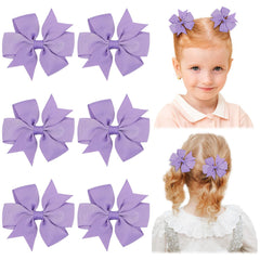Choicbaby purple pinwheel bows, 3in, ideal for daily wear and photo props.