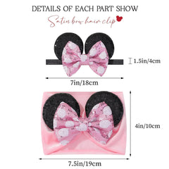 Choicbaby sequin polka-dot bow headband close-up adds sparkle to outfits.