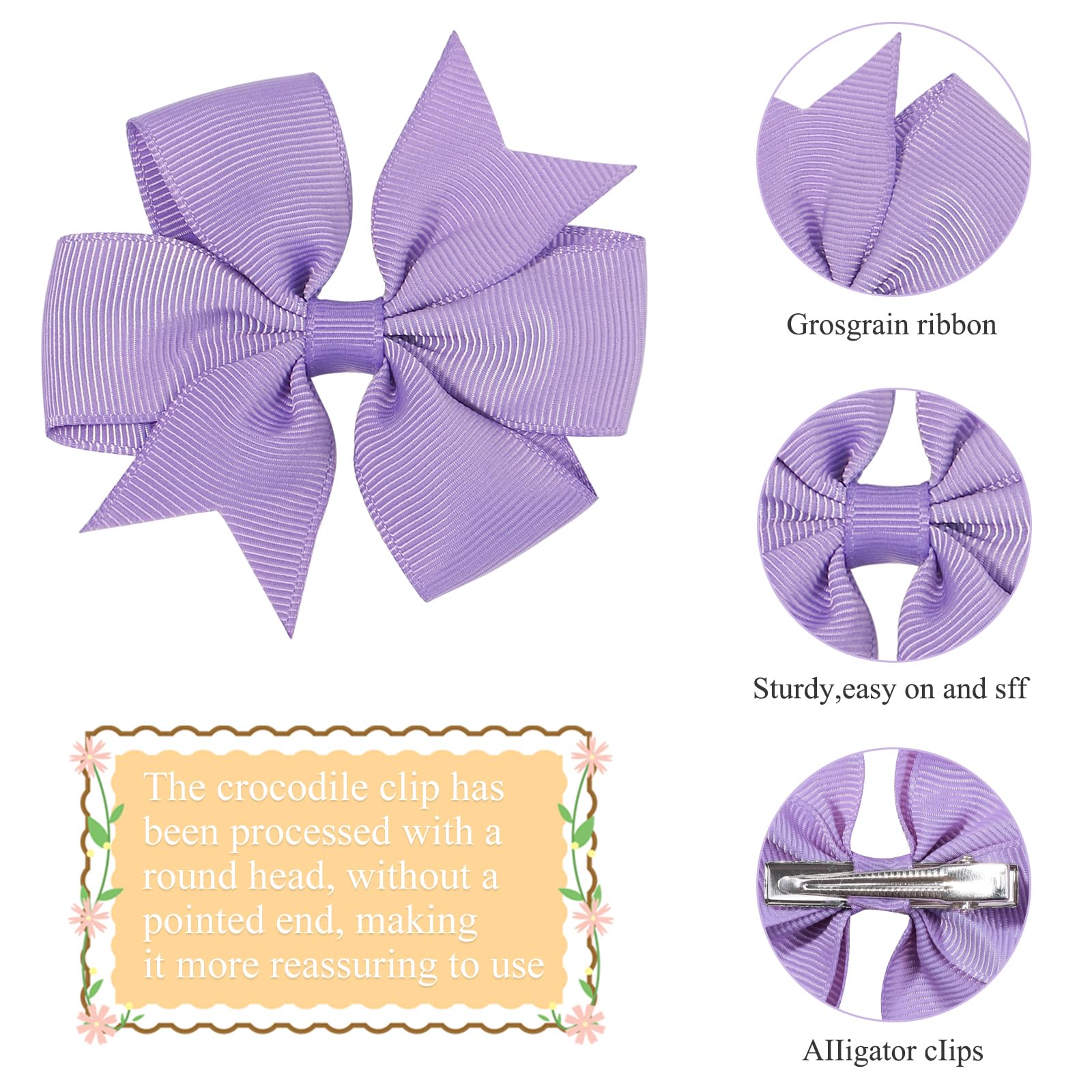 Choicbaby six-pack purple bows laid out for outfits and gifts.