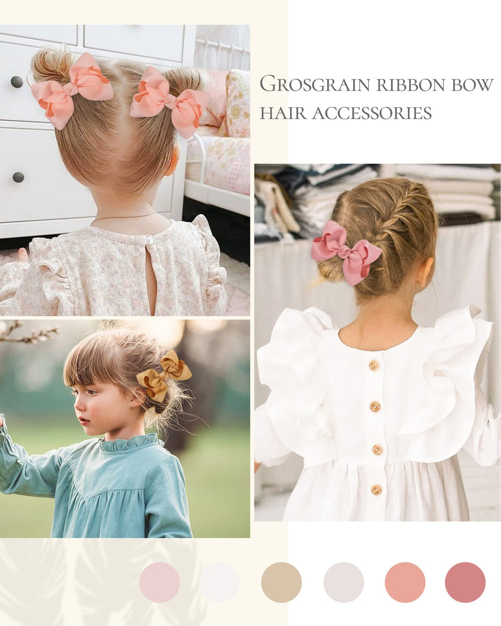 Choicbaby bows with fully lined clips grip hair without snagging.