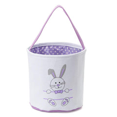 CHOIEO Easter Bucket pink canvas bunny, perfect for egg hunts and easy storage