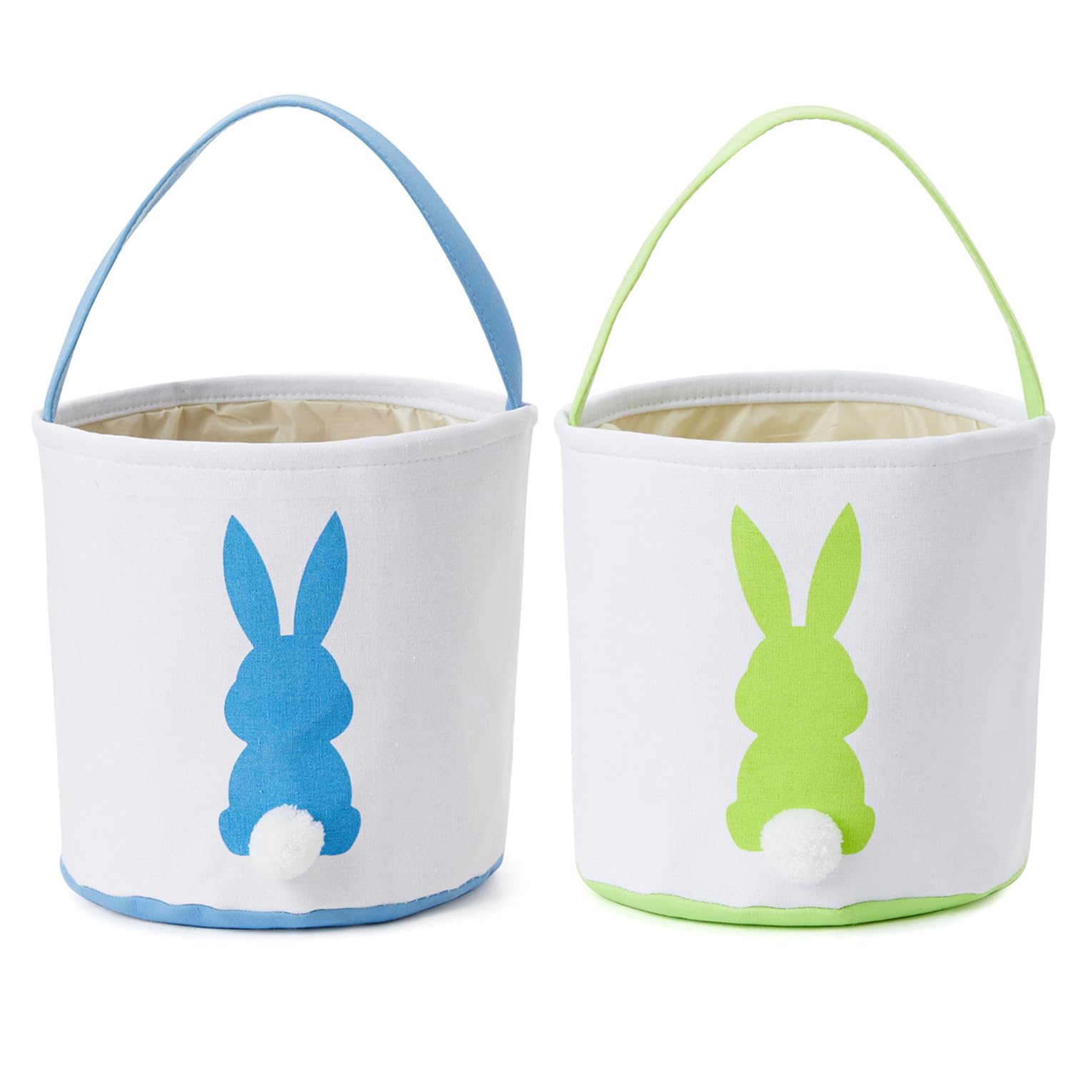 CHOIEO Easter Bunny Basket blue-handle, ideal for easy egg hunting and daily use.