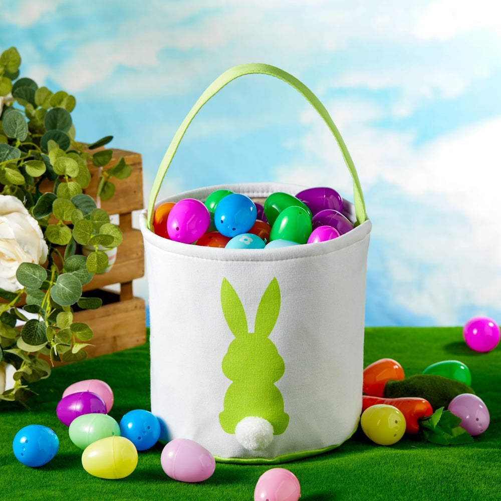 CHOIEO Easter Bunny Basket pink-pattern-front, adorable design for Easter fun.