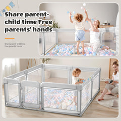 Cholena baby playpen features 360‑degree visibility through breathable mesh
