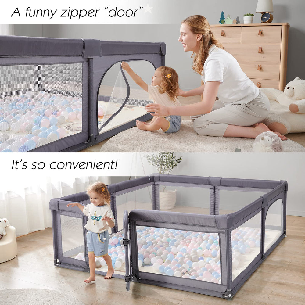 Cholena playpen offers 360° vision for supervision and comfort