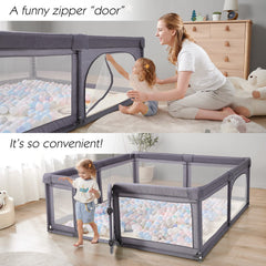 Cholena playpen offers 360° vision for supervision and comfort