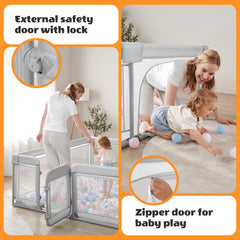 Cholena playpen shows durable fabric and sturdy frame for long‑lasting use