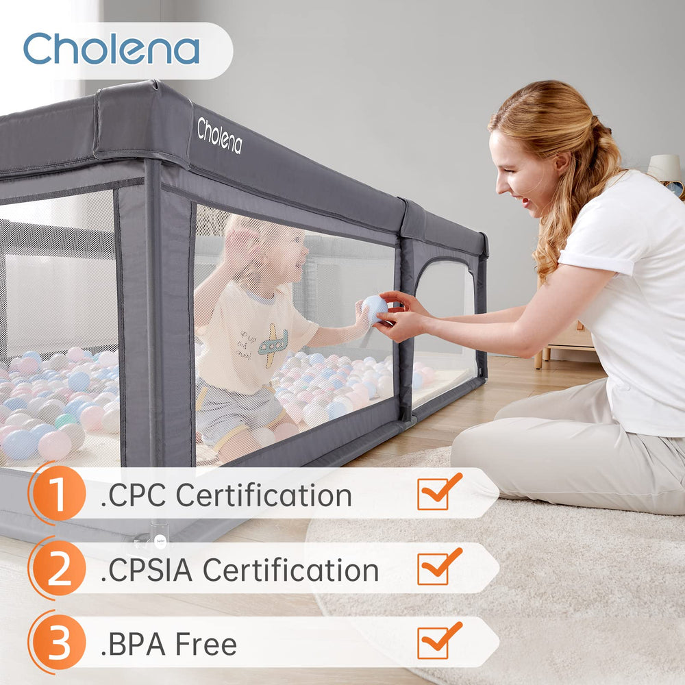 Cholena playpen uses durable materials and strong rails for safety-aware homes