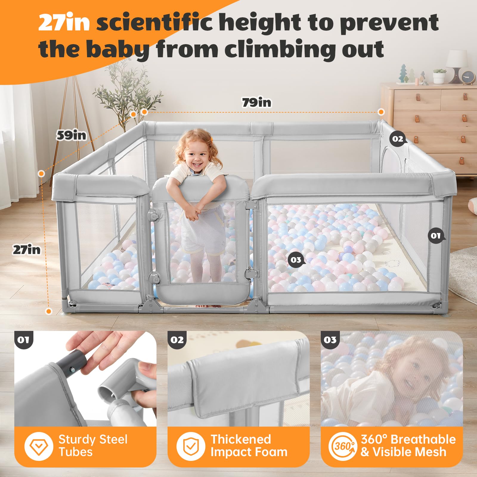 Cholena playpen demonstrates simple, quick assembly with clear instructions