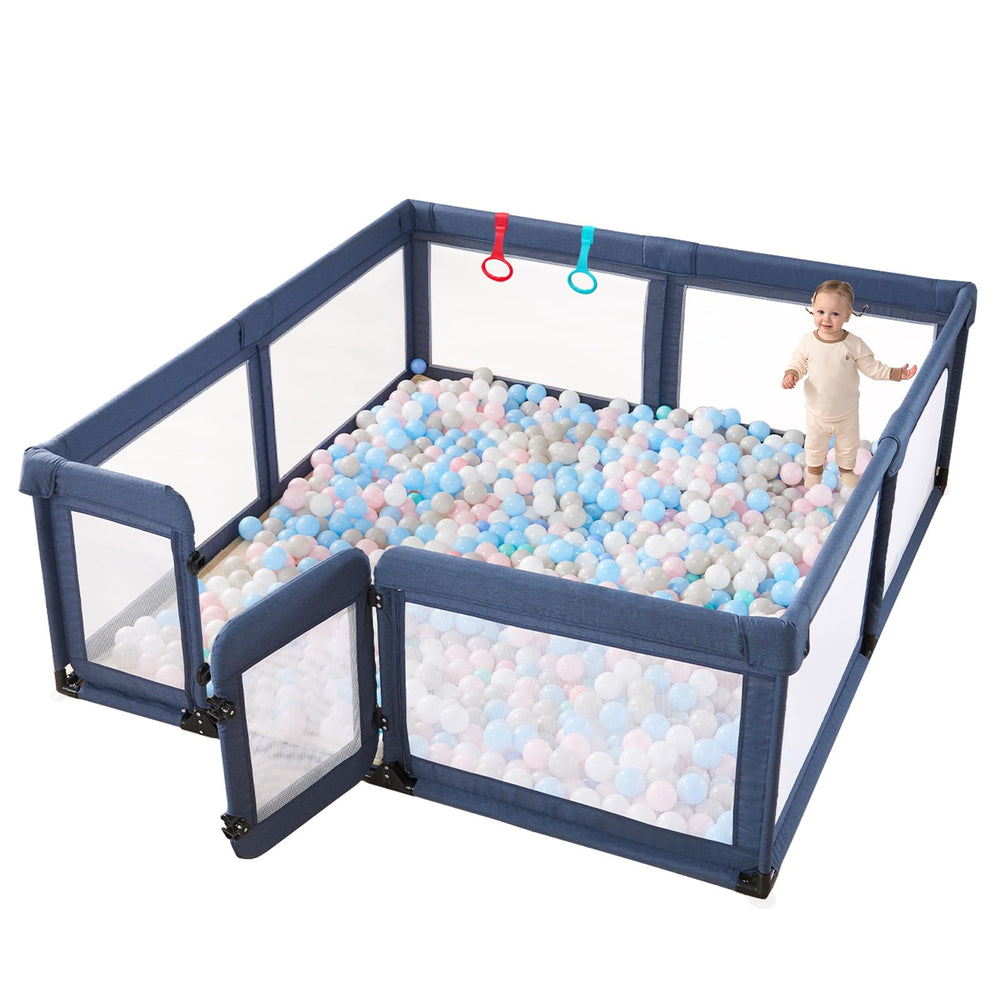 Cholena baby playpen with two doors enables easy parent access.