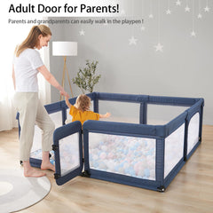 Cholena extra-large playpen offers spacious 59x79 inch play area.