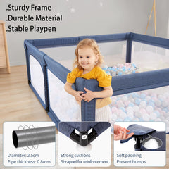 Cholena playpen with 360° mesh keeps baby visible and secure.