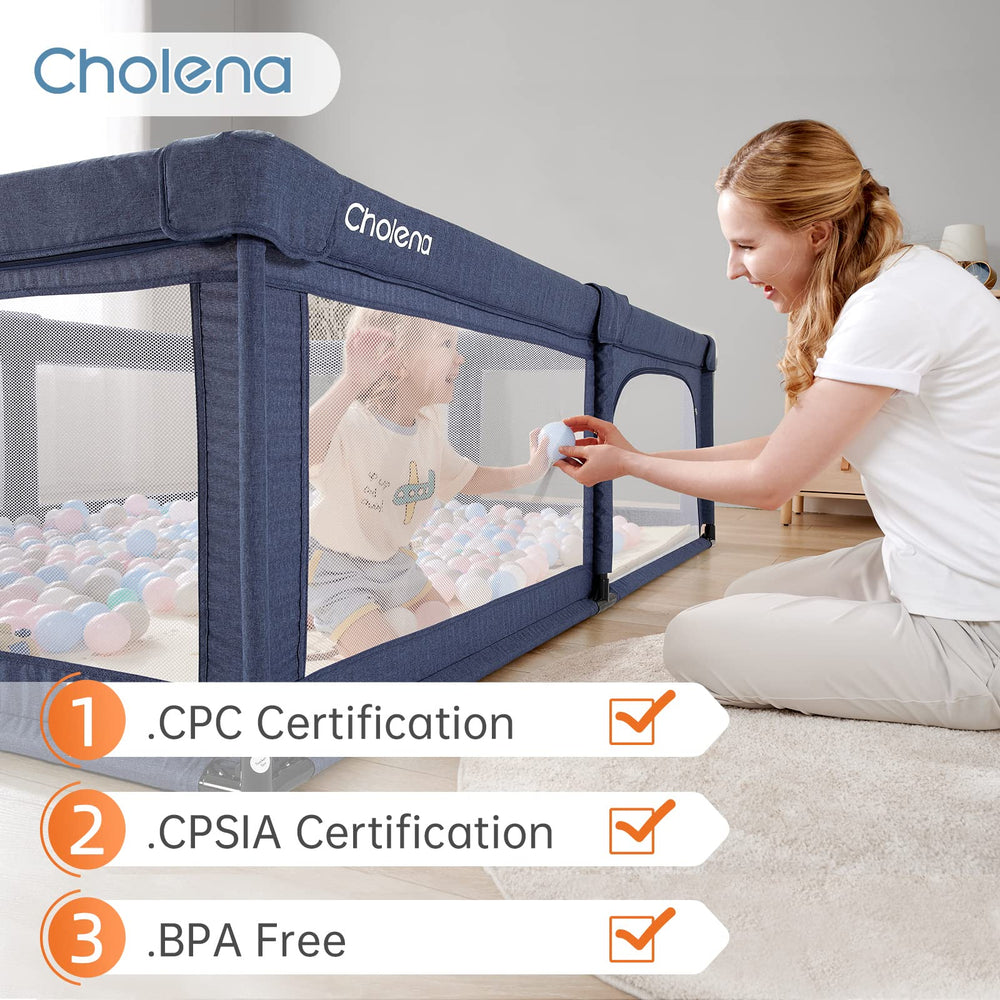 Cholena portable playpen for indoor and outdoor use.