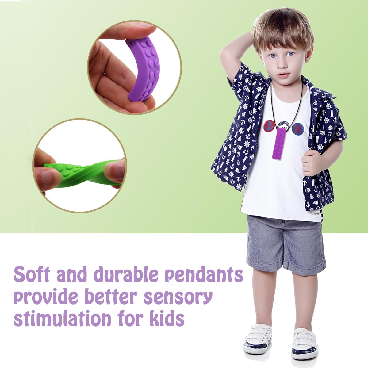 Choneer chew necklaces durable blocks that withstand gentle biting