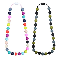 Choneer silicone chew necklaces in multicolor for sensory exploration and focus