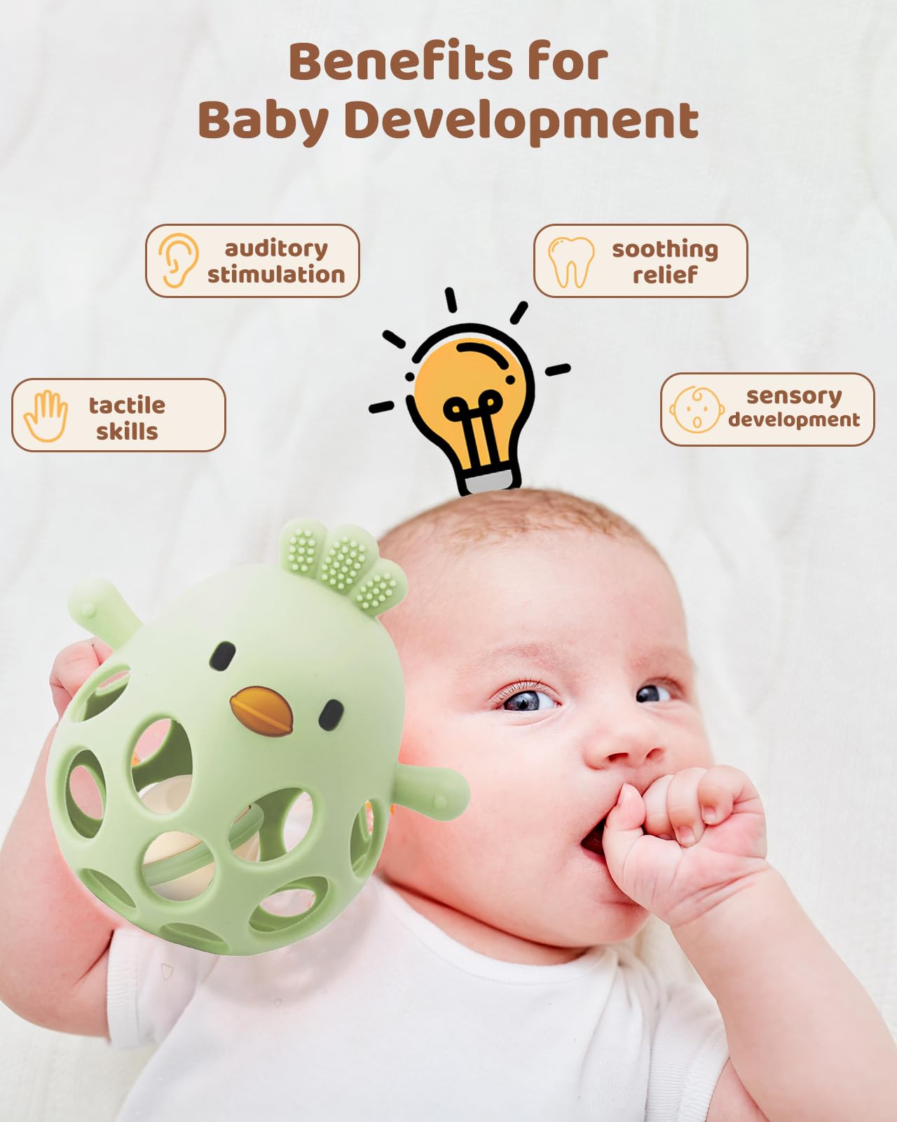 ChooKaChoo textured-surface provides tactile variety to soothe and engage gums.