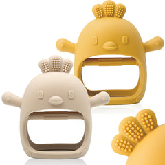 ChooKaChoo ginger teething mitten close-up soothing gums safely.