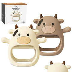 ChooKaChoo teething mitten pack front view with two colors for comforting chewing