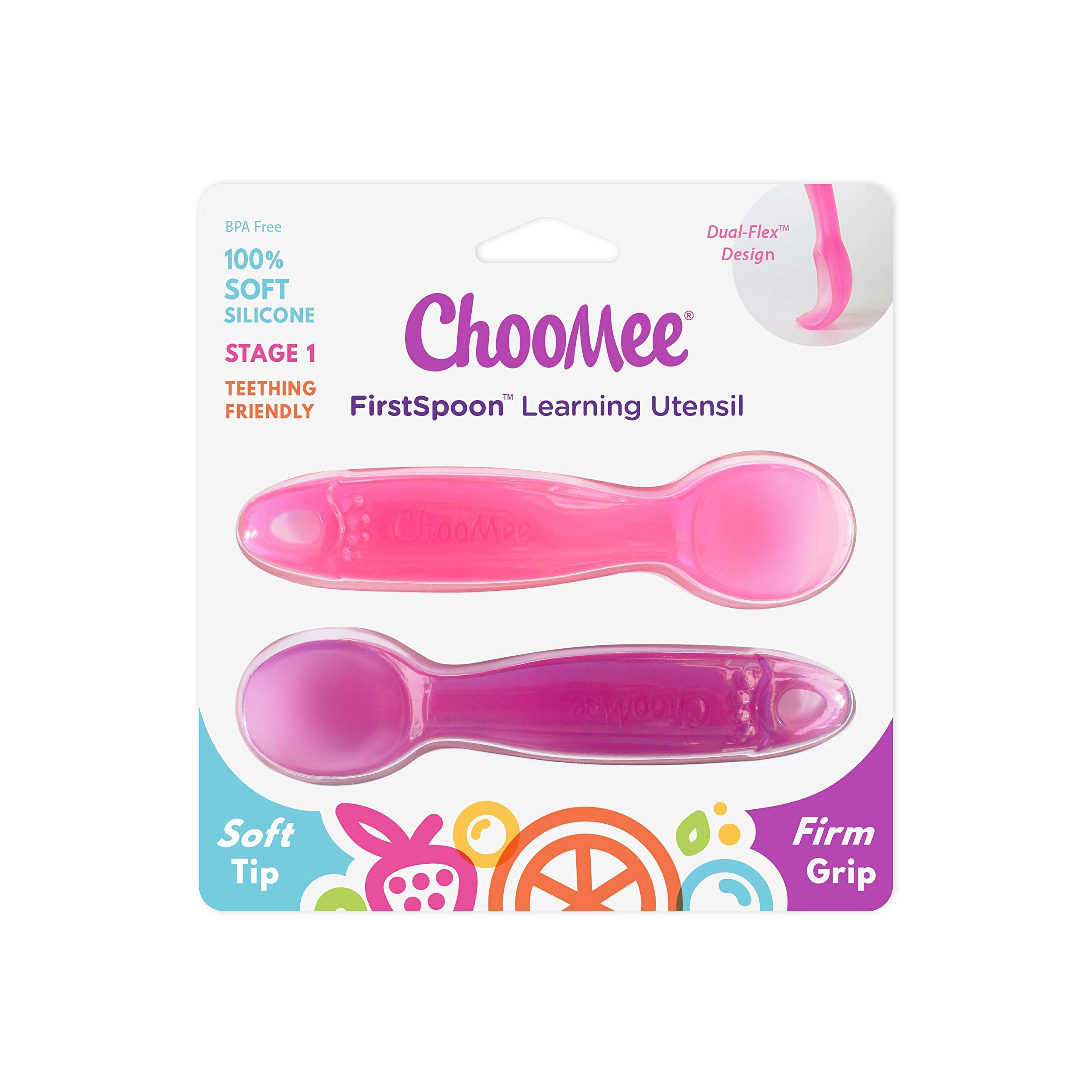 ChooMee silicone baby spoon designed in USA with safety standards.