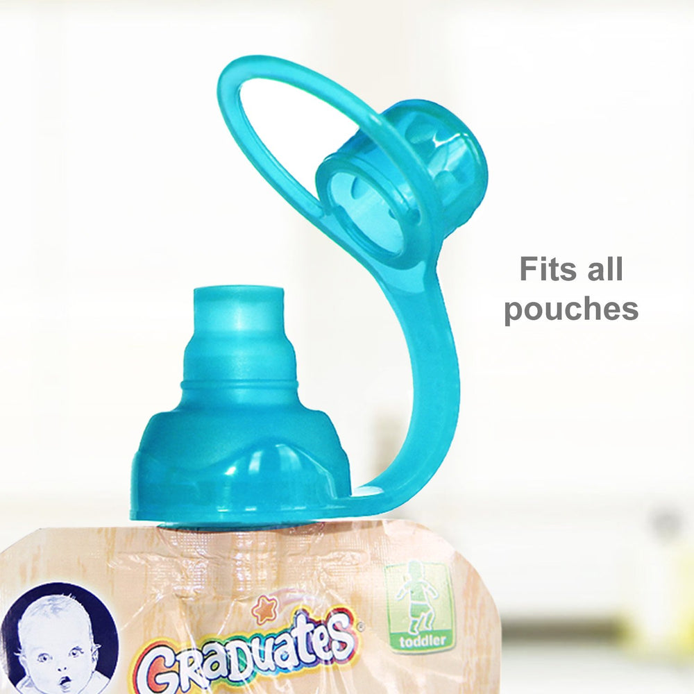 ChooMee SoftSip Top orange attached to pouch securing a clean fit.