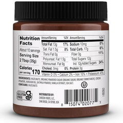 Chosen Foods spread jar highlights rich hazelnuts and clean ingredients for a tasty treat.