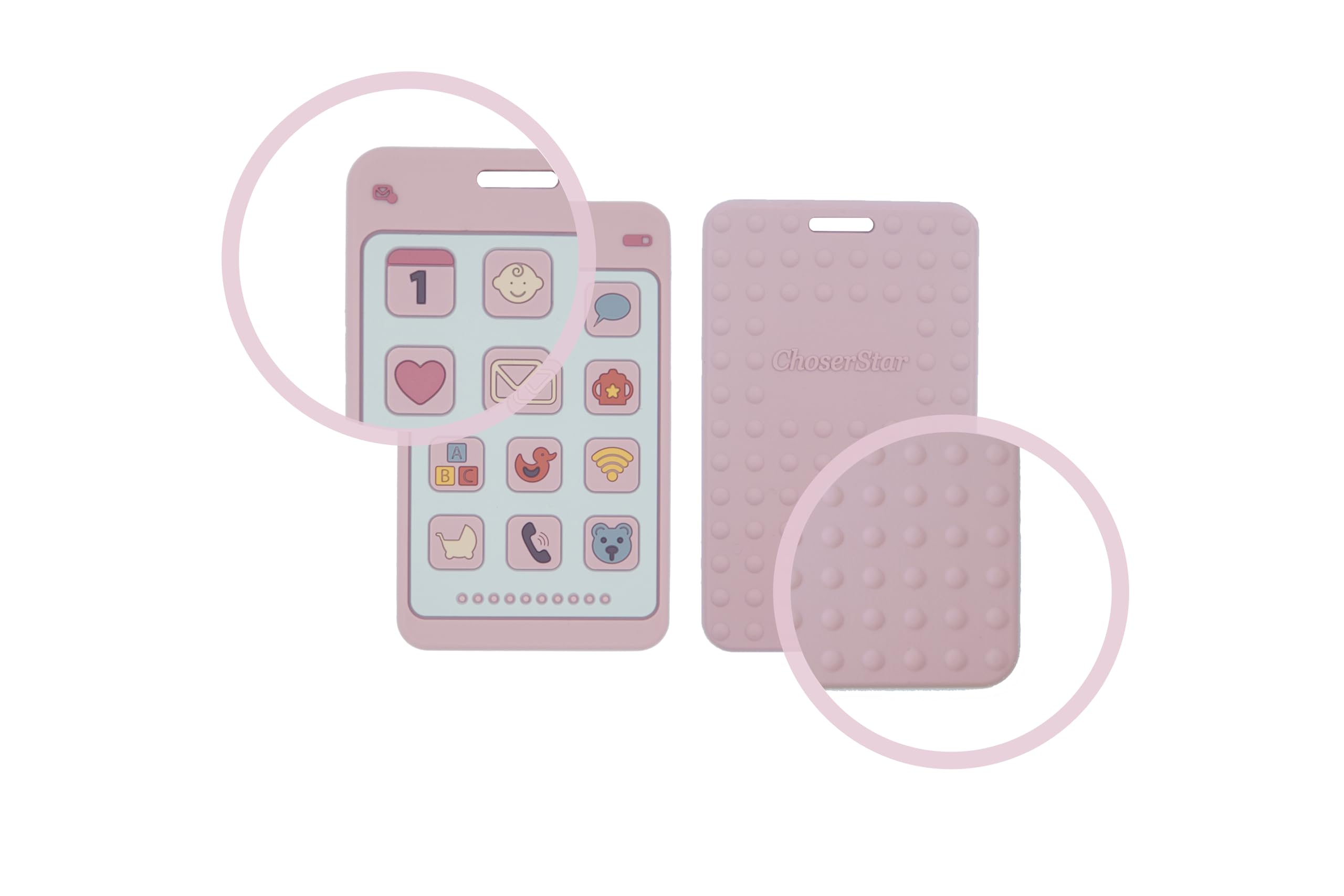 ChoserStar colorful buttons teether promotes sensory play in pink