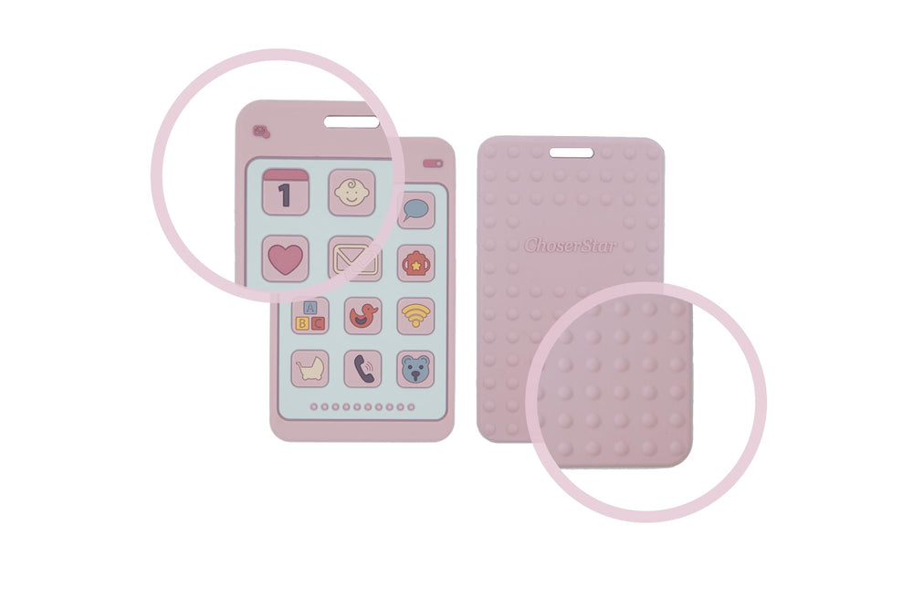 ChoserStar colorful buttons teether promotes sensory play in pink