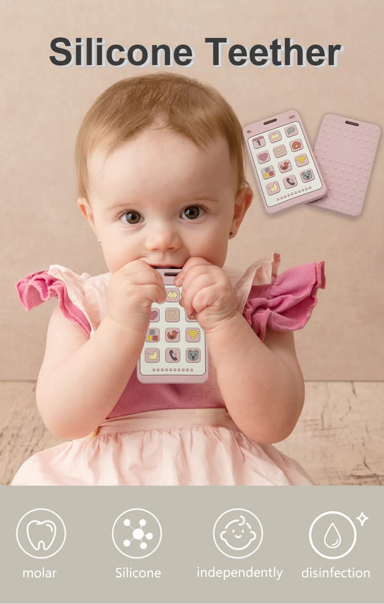ChoserStar travel-friendly soft silicone teether pink for on-the-go play