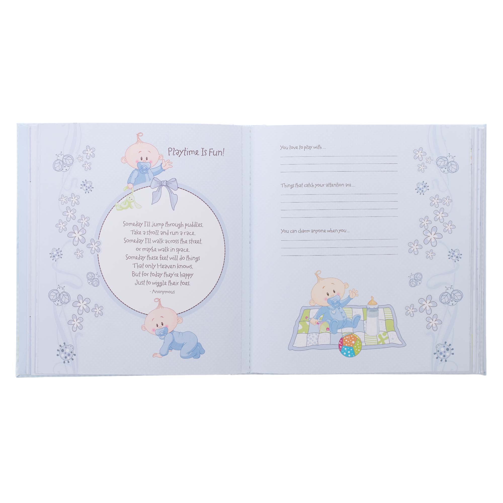Christian Art Gifts verses, quotes, and prayers on memory book pages.