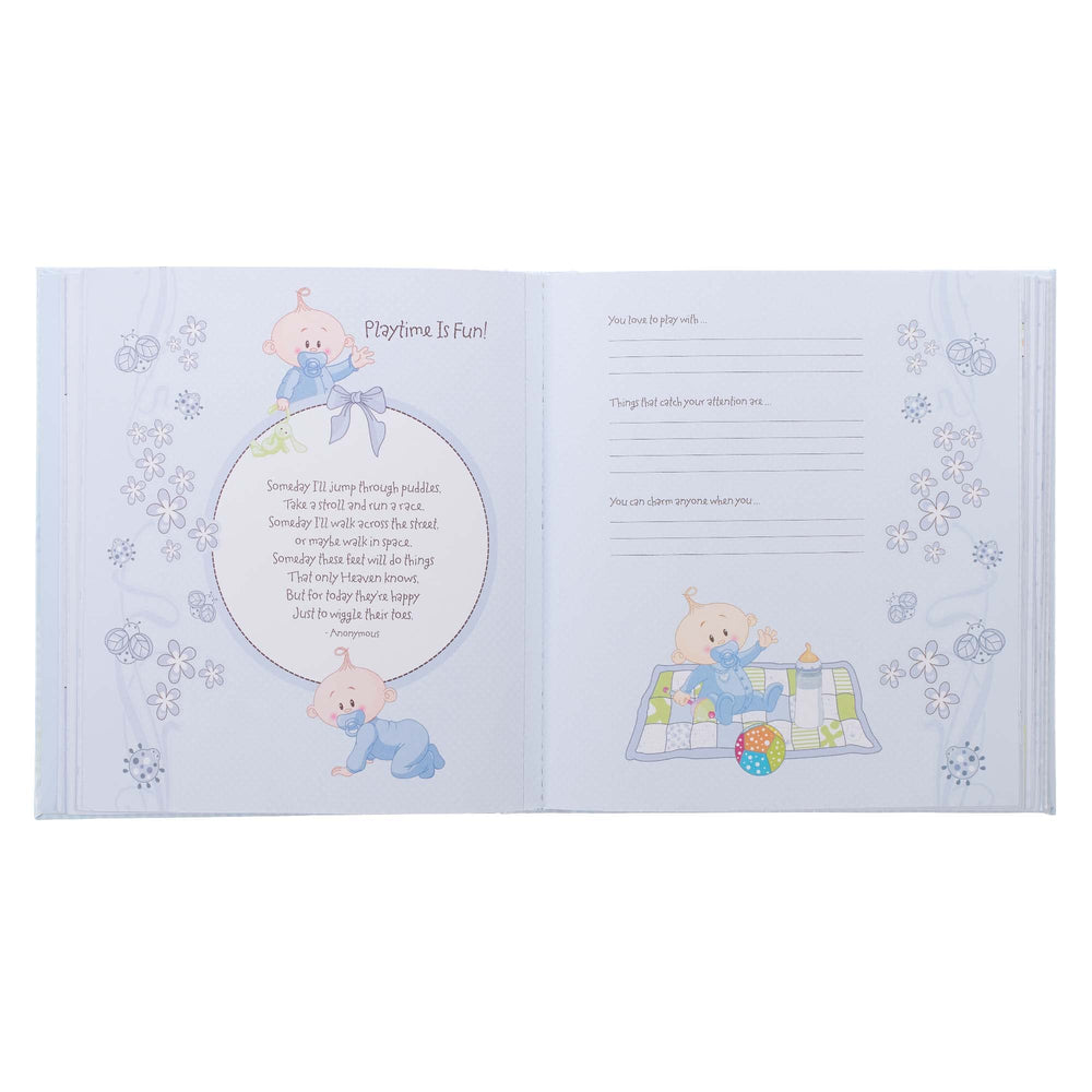 Christian Art Gifts verses, quotes, and prayers on memory book pages.