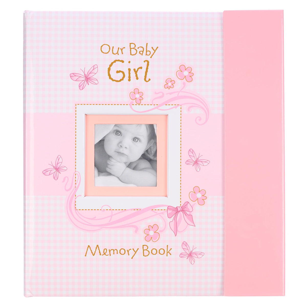 Christian Art Gifts girl baby book die-cut photo frame highlights memories