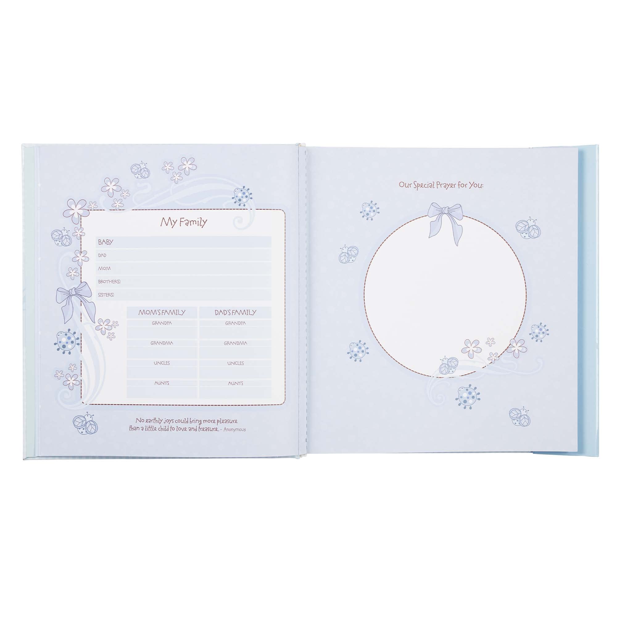 Christian Art Gifts padded hardcover with die-cut photo frame.