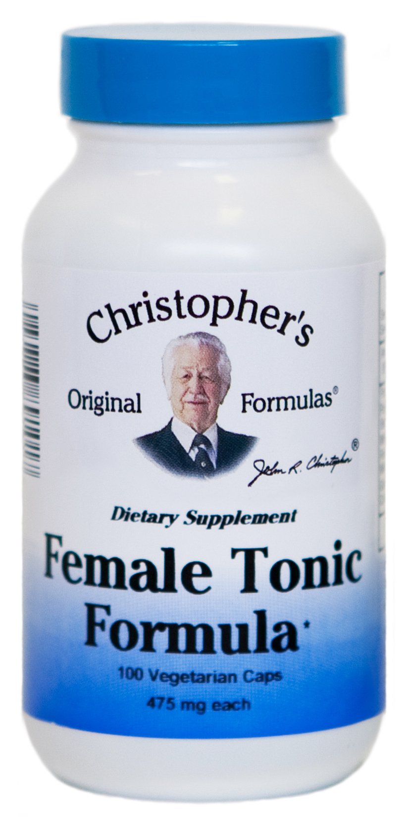 Christopher's Original Formulas Female Tonic bottle label highlights herbal blend that may support vitality.